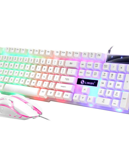 Load image into Gallery viewer, USB Wired Gaming Keyboard Mouse Combos PC Rainbow Colorful LED Backlit Gaming Mouse and Keyboard Set Kit for Home Office Gamer
