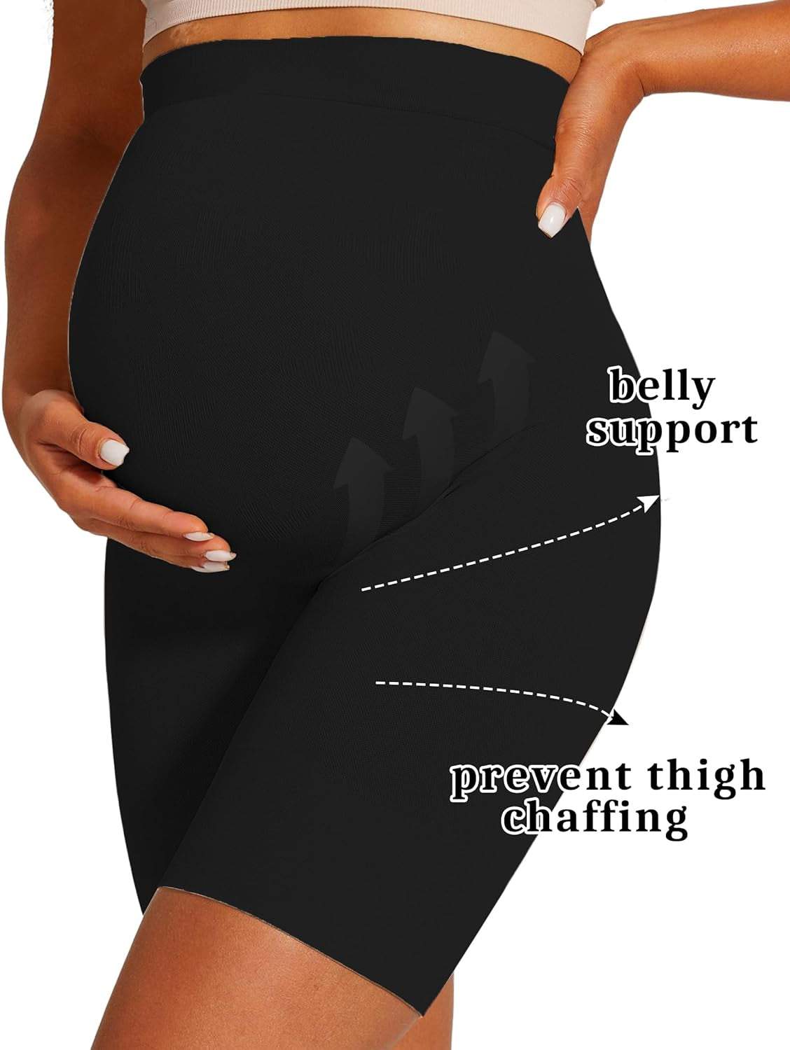 Women'S Seamless Maternity Shapewear for Dresses, Mid-Thighs Pregnancy Underwear