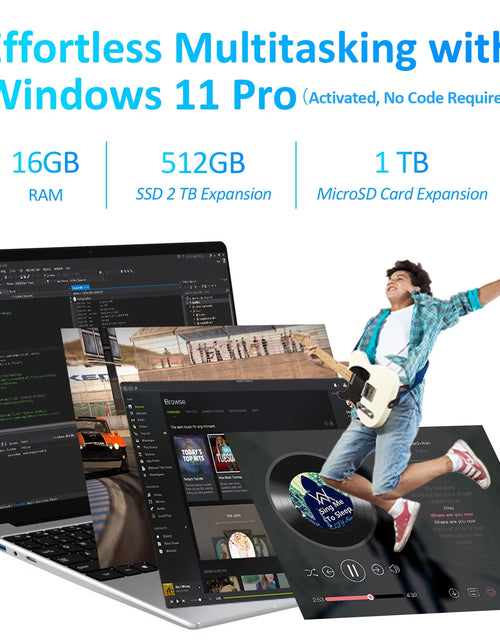 Load image into Gallery viewer, 15.6&quot; Laptop Computer Intel N95 up to 3.4 Ghz, 32GB DDR4 RAM, 1TB Nvme SSD, Windows 11 Pro
