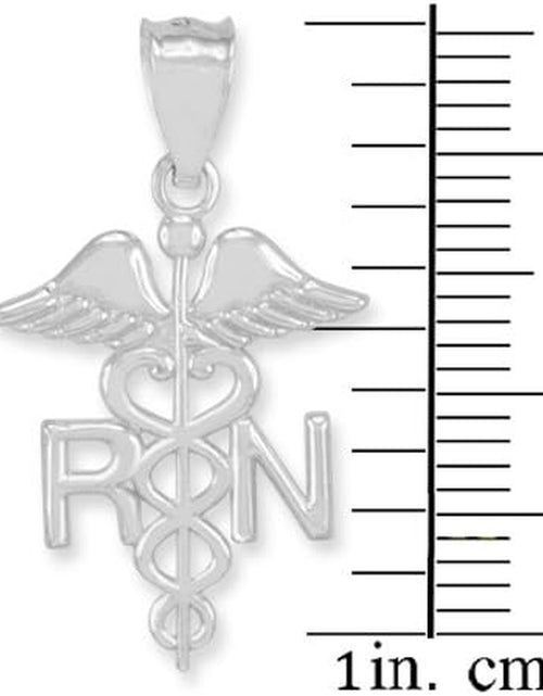 Load image into Gallery viewer, 925 Sterling Silver Caduceus RN Charm Registered Nurse Pendant Necklace
