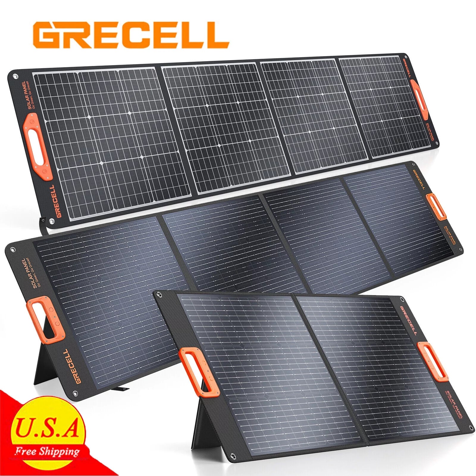 200W Portable Solar Panel for Power Station Generator, 12V/24V Flexible Foldable Solar Panel Kit Lightweight High-Efficiency Solar Charger Power Backup for Outdoor Van Camper Boat