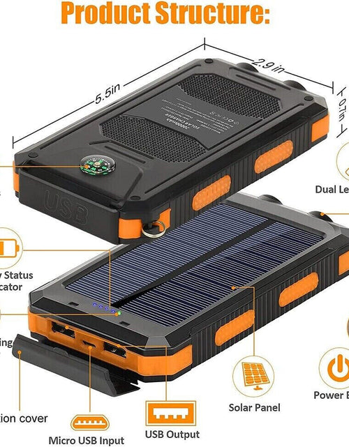 Load image into Gallery viewer, 2023 Super USB Portable Charger Solar Power Bank for Cell Phone
