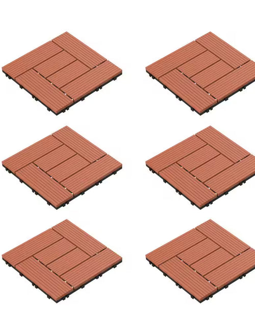 Load image into Gallery viewer, 12 In. X 12 In. Outdoor Interlocking Criss Cross Polypropylene Patio and Deck Tile Flooring in Terracotta (Set of 6)
