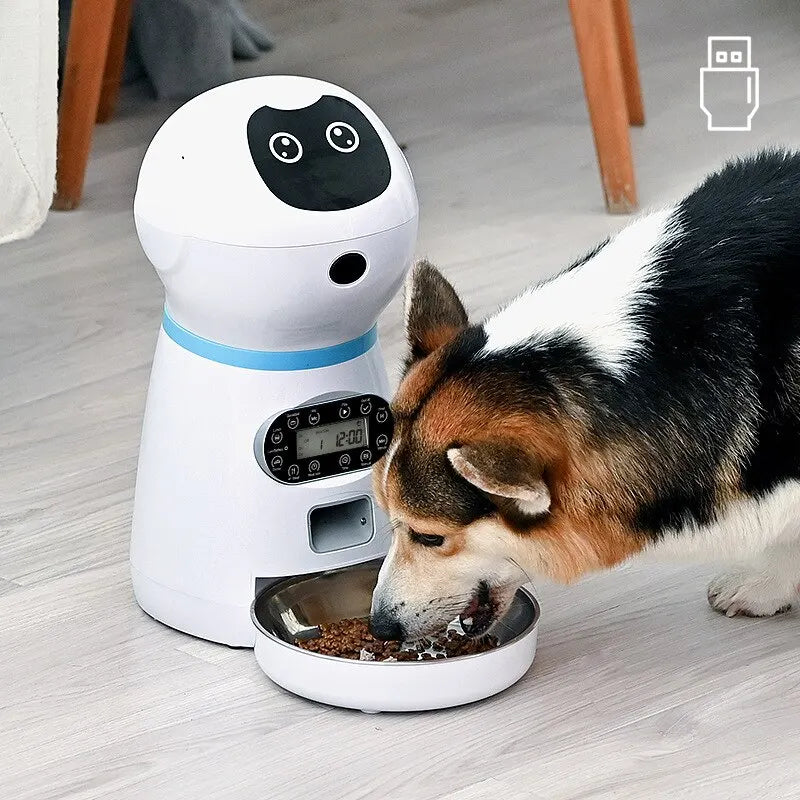 1PC Automatic Pet Feeding Intelligent Remote Control Cat and Dog Feeding Machine Timing Quantitative Food Machine