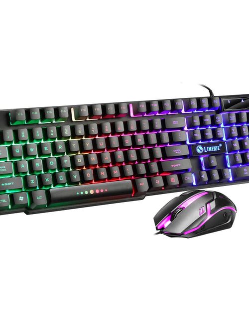 Load image into Gallery viewer, USB Wired Gaming Keyboard Mouse Combos PC Rainbow Colorful LED Backlit Gaming Mouse and Keyboard Set Kit for Home Office Gamer
