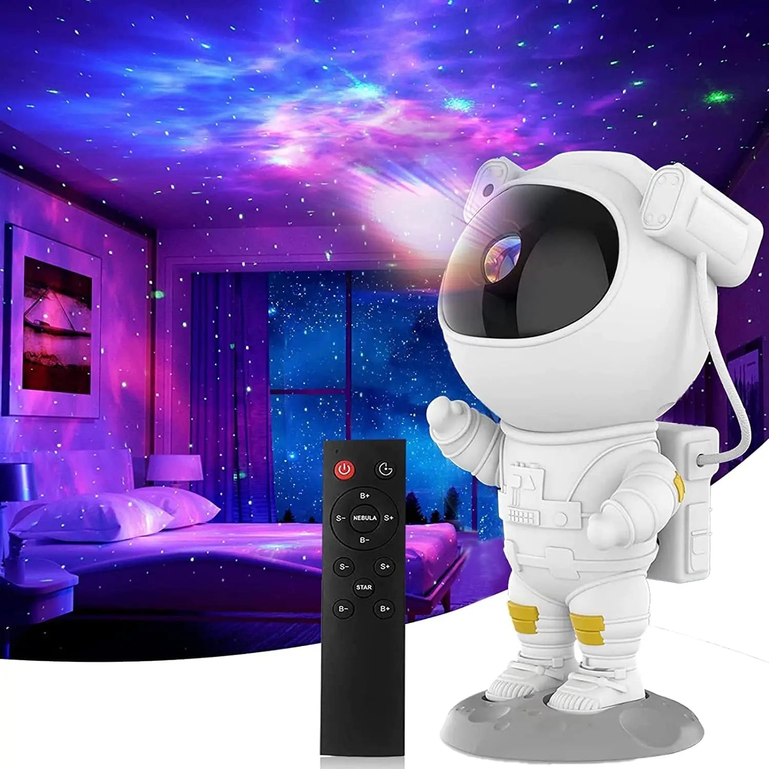 2024 Galaxy Star Projector Starry Sky Night Light Astronaut Lamp Home Room Decor Decoration Bedroom Decorative Luminaires Gift