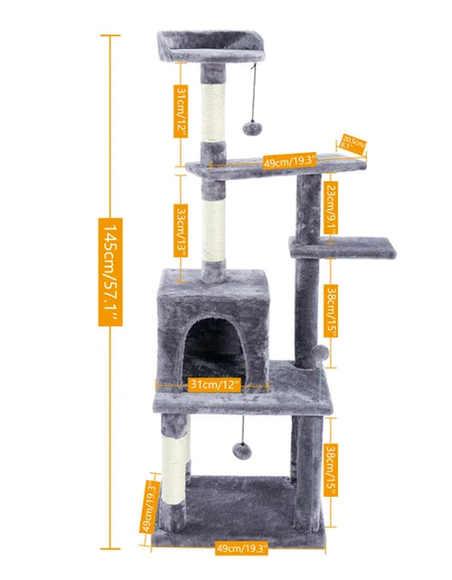 Load image into Gallery viewer, Pet Cat Tree House 7 Kinds House with Hanging Ball Cat Condo Climbing Frame Furniture Scratchers Post for Kitten Cat Playing Toy
