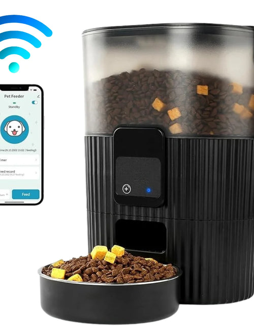 Load image into Gallery viewer, Smart Automatic Pet Feeder, Wifi-Enabled Pet Feeder for Cat and Dog, Compatible with Alexa &amp; Echo, Features 15-Cup Capacity and Timed Dispensing, Remote Feeding up to 10 Meals Daily via App Control
