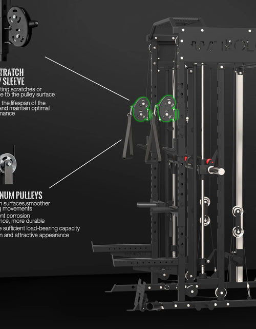 Load image into Gallery viewer, Smith Machine Home Gym, 2000Lbs Smith Rack with Cable Crossover and 800Lbs Weight Bench, Home Gym Equipment
