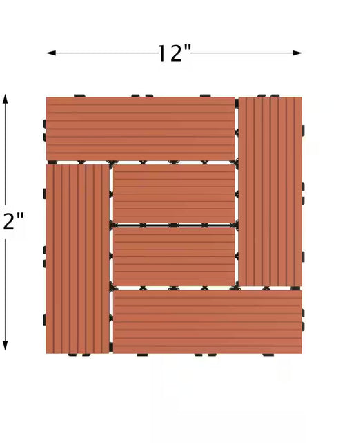 Load image into Gallery viewer, 12 In. X 12 In. Outdoor Interlocking Criss Cross Polypropylene Patio and Deck Tile Flooring in Terracotta (Set of 6)
