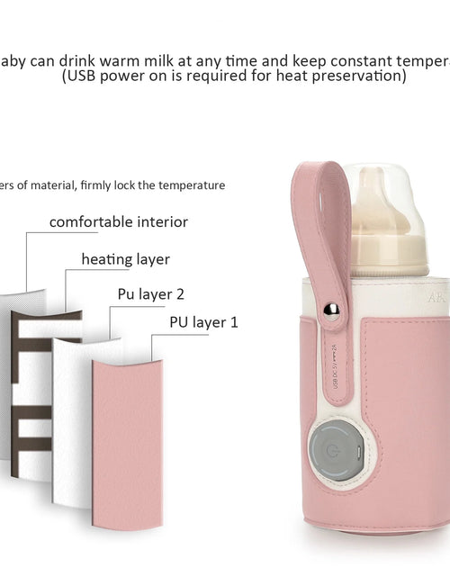 Load image into Gallery viewer, Portable Bottle Warmer, Intelligent Bottle Warmer, Fast Charge, 3-Speed Temperature Regulation, Pink
