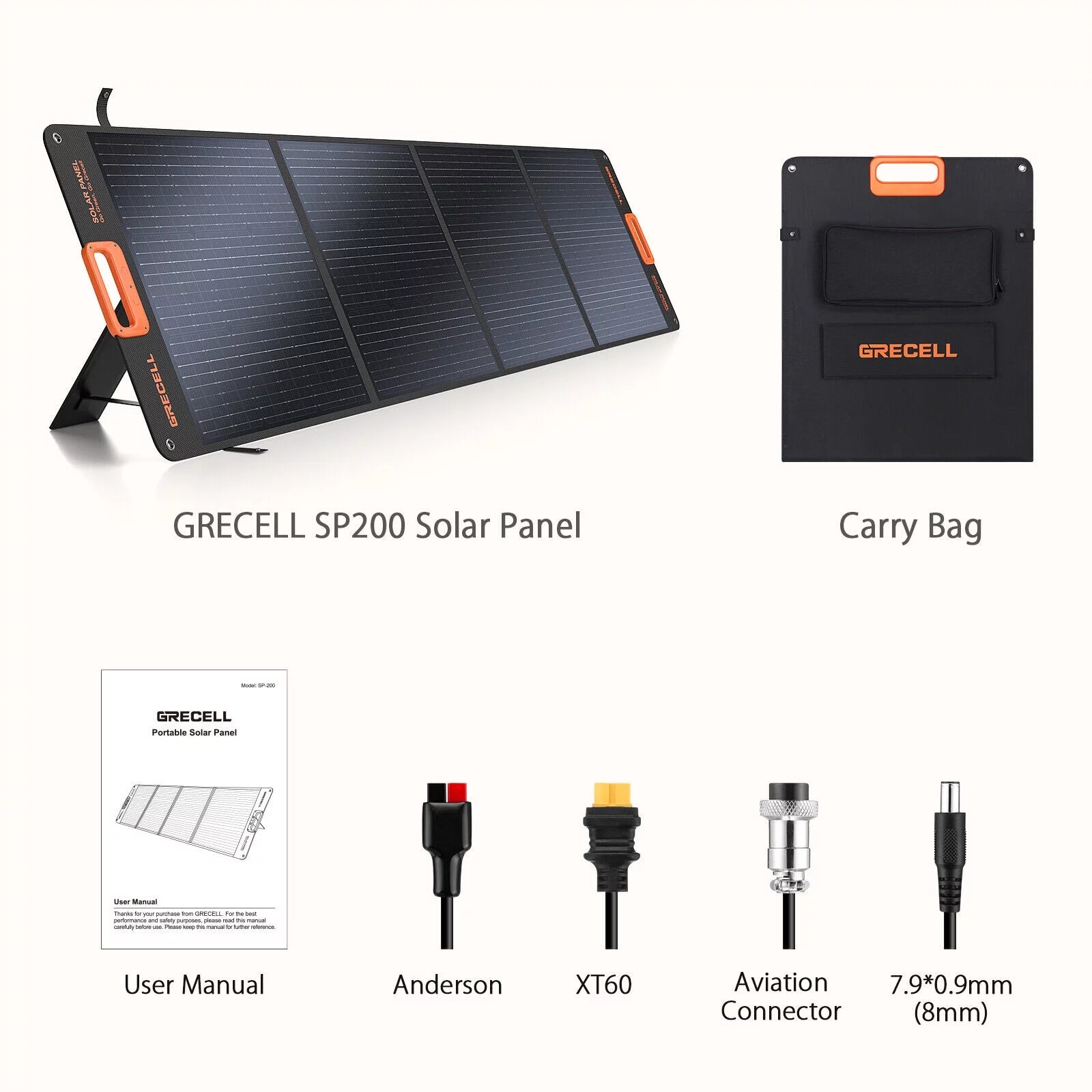 200W Portable Solar Panel for Power Station Generator, 12V/24V Flexible Foldable Solar Panel Kit Lightweight High-Efficiency Solar Charger Power Backup for Outdoor Van Camper Boat