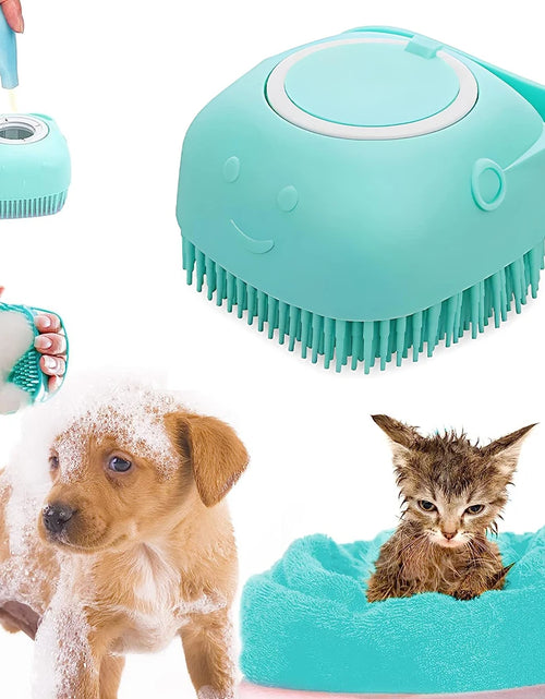 Load image into Gallery viewer, Silicone Dog Cat Shower Brush Pet Shampoo Dispenser Massager Bath Brush Bathroom Puppy Washing Grooming Brush Dog Accessories
