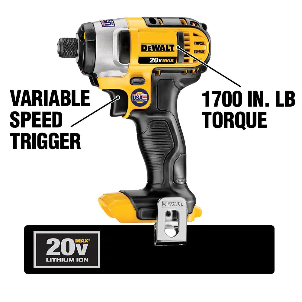 20V MAX Lithium-Ion Cordless 5 Tool Combo Kit with (2) 20V 4.0Ah Battery, (1) 20V 2.0Ah Battery, and Charger