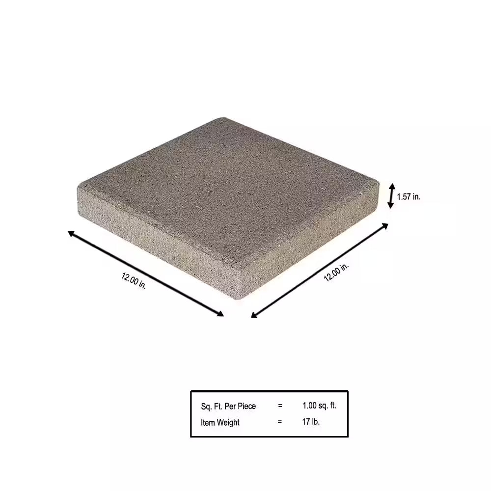 12 In. X 12 In. X 1.5 In. Pewter Square Concrete Step Stone