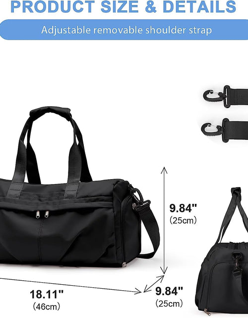 Load image into Gallery viewer, Sport Duffel Bag, Gym Bag with Shoes Compartment and Wet Pocket,Travel Duffel Bag for Man and Women,Sport Gym Tote Bags for Swimming Yoga, Weekend Overnight Bag Carry on Bag Black
